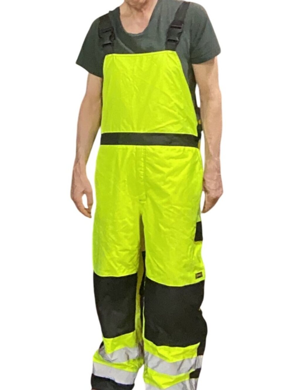 OccunoMix High-Visibility Reflective Work Safety Overalls*Bibs*Yellow & Black*XL